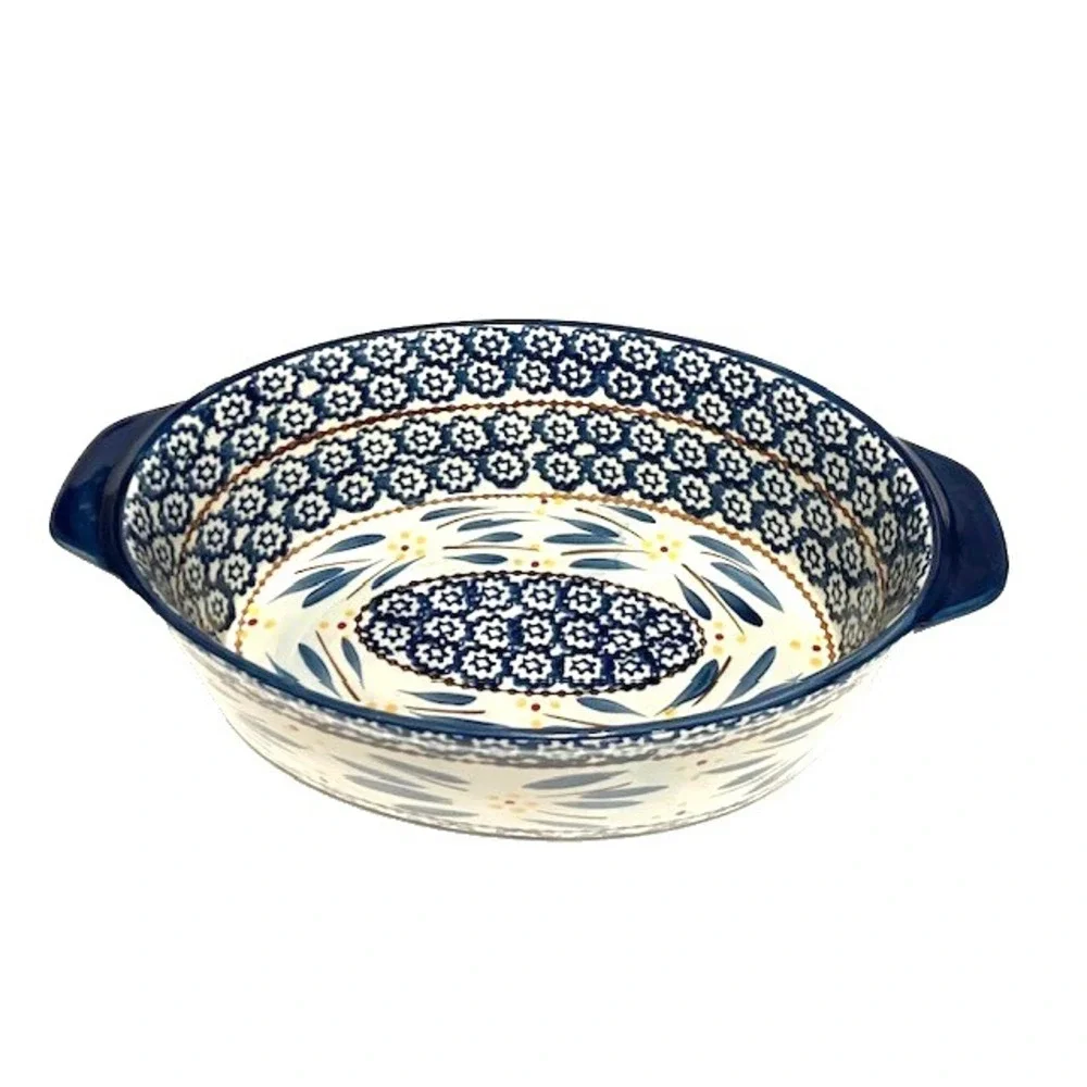 Temp-tations Presentable Ovenware By Tara Old World Blue 2 Qt Baking Casserole